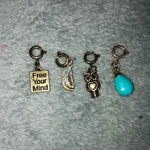 4 piece gold charm set
